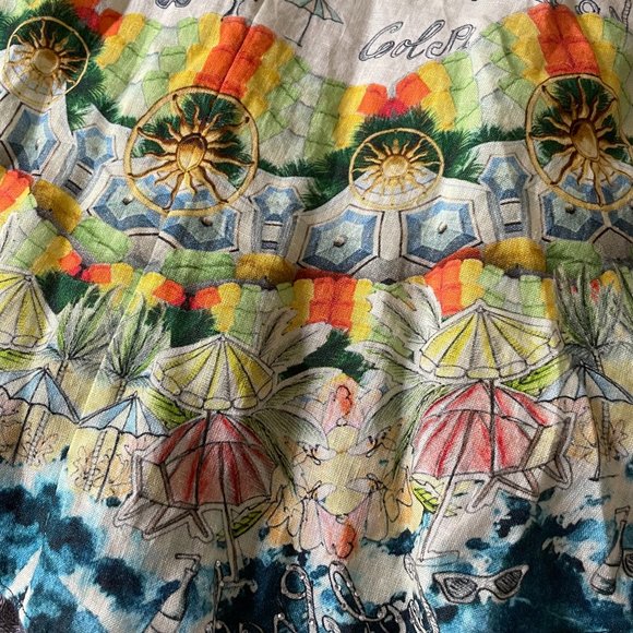 🌸HOST PICK🌸 CAMILLA Short Dress With Tie Front Sundowners M AU 12 Linen Summer - Picture 10 of 13